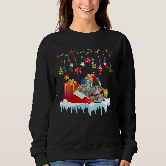 Sweatshirt Joyeux Catmas Noël  Chat drôle de Noël (Devant)