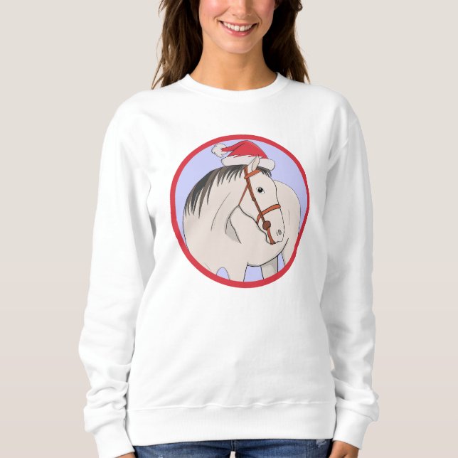 Sweatshirt Joyeux Cheval de Noël (Devant)
