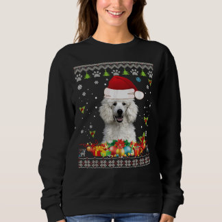 Sweatshirt Joyeux chien de caniche de Noël Doux moche Père No