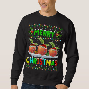 Sweatshirt Joyeux Christ de Noël Pêche Fruit Éclairage Santa