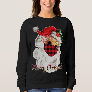 Sweatshirt Joyeux Christmasque Père Noël Porte-Visage Buffalo