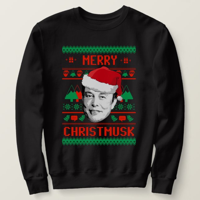 Sweatshirt Joyeux Christmusk UGLY CHRISTMAS SWEATER (Design devant)