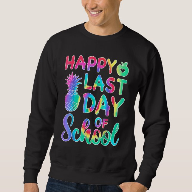 Sweatshirt Joyeux Dernier Jour De L'École Tie Dye Goodbye Éco (Devant)
