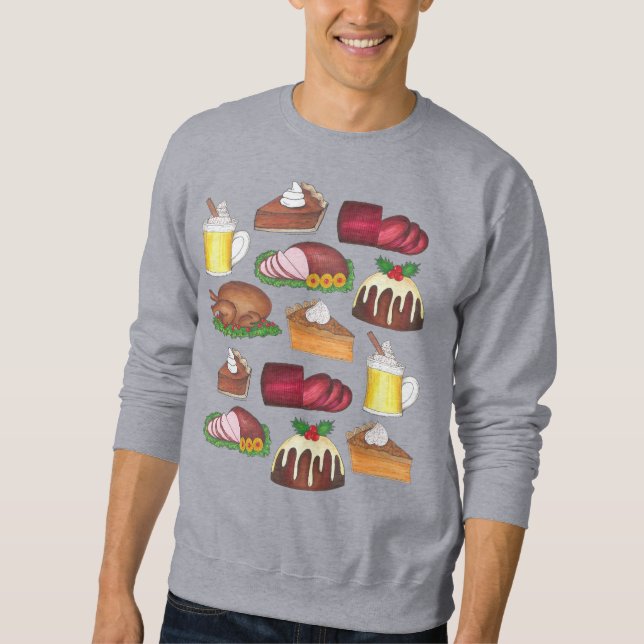 Sweatshirt Joyeux dîner de Noël Nourriture de vacances Doux m (Devant)