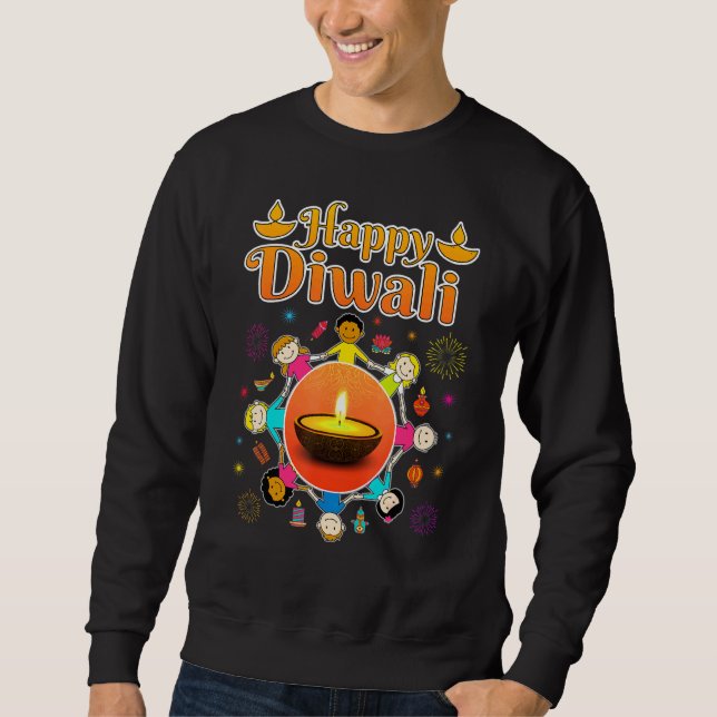 Sweatshirt Joyeux Diwali pour les enfants Deepavali Wives Fes (Devant)