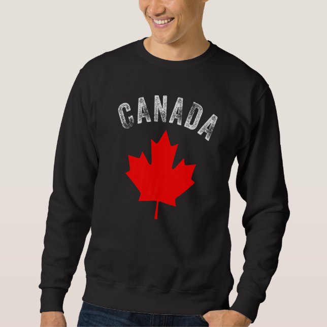 Sweatshirt Joyeux drapeau canadien de l'érable de la fête du  (Devant)