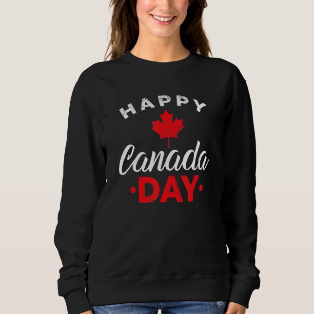 Sweatshirt Joyeux drapeau canadien Feuille d'érable de la fêt (Devant)