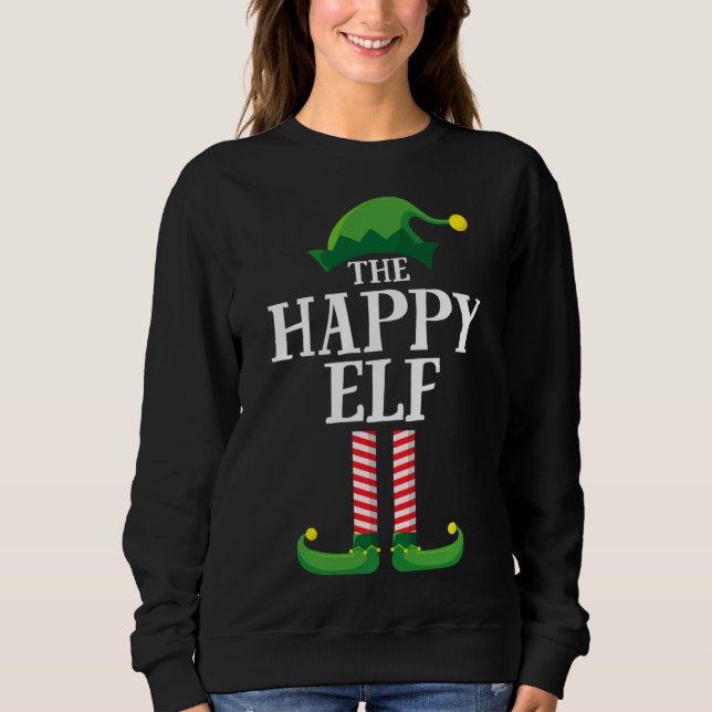 Sweatshirt Joyeux Elf Matching Famille Groupe Noël (Devant)