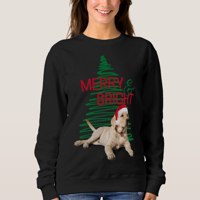 Sweatshirt Joyeux et brillant laboratoire de Noël (Devant)