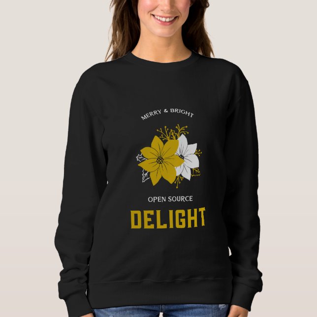 Sweatshirt Joyeux et brillant Open Source délice Noël (Devant)