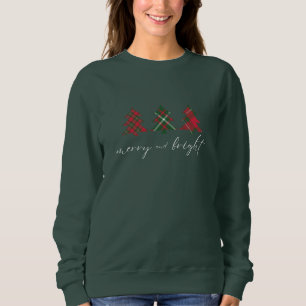 Sweatshirt Joyeux et brillants arbres de Noël vert