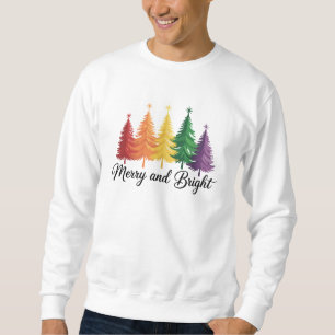Sweatshirt Joyeux et Lumineux Arbre de Noël Arc-en-ciel Gay L