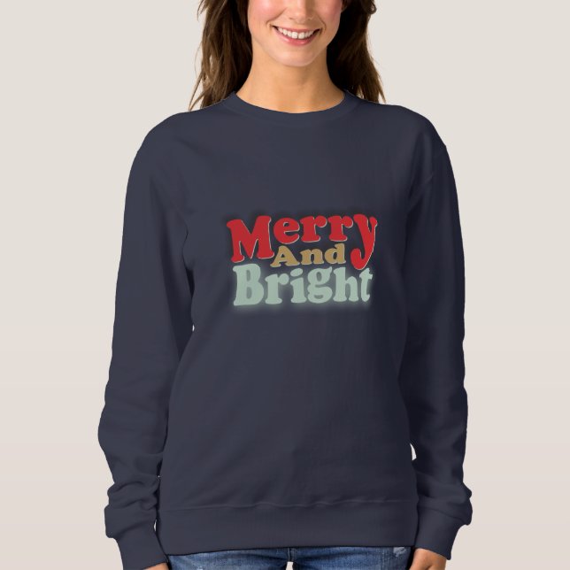 Sweatshirt Joyeux et lumineux Noël (Devant)