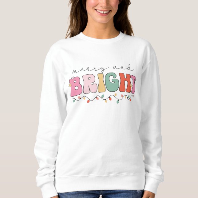 Sweatshirt Joyeux et Lumineux Noël Coloré (Devant)
