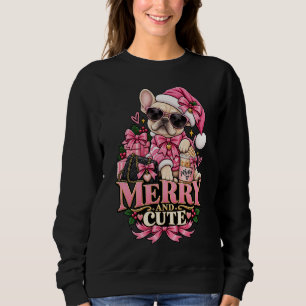 Sweatshirt Joyeux Et Mignon Boujee De Noël En Rose Pour Boule