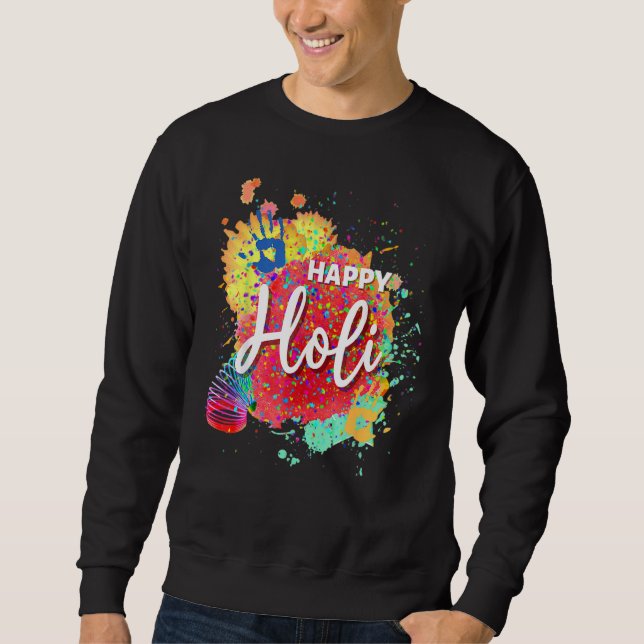 Sweatshirt Joyeux Festival Holi Couleur Cœur Inde Hindou Prin (Devant)