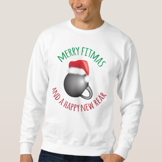Sweatshirt Joyeux Fitmas et nouvel arrière heureux (Devant)