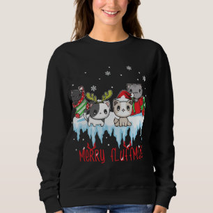 Sweatshirt Joyeux Fluffmas Chat Noël Funky Père Noël Xmas Rei
