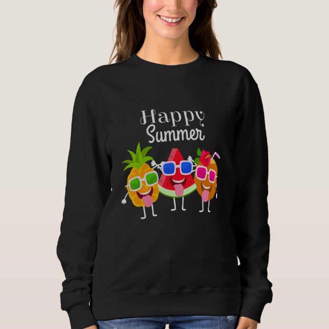 Sweatshirt Joyeux Fruits d'été mignons - Pineapple Watermelon (Devant)