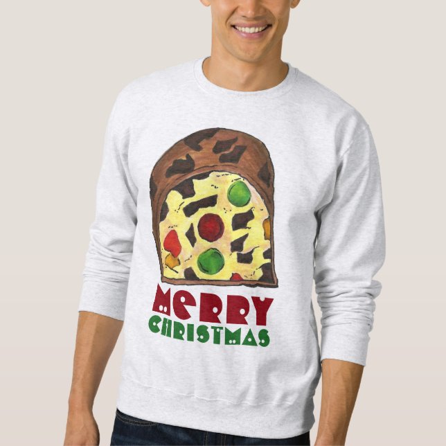 Sweatshirt Joyeux gâteau de fruits de Noël Gâteau de Noël lai (Devant)