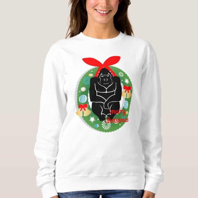 Sweatshirt joyeux gorille de noël (Devant)