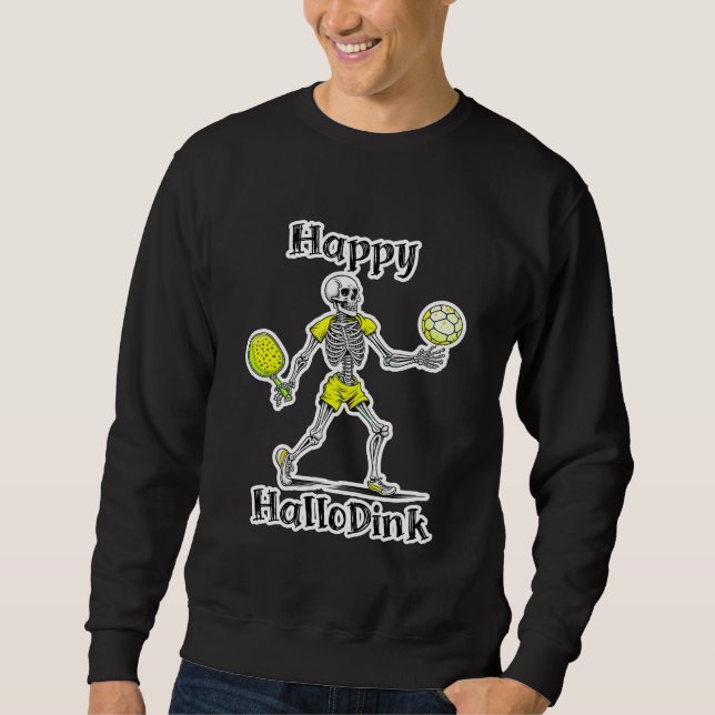 Sweatshirt Joyeux Hallodink | Halloween et Pickleball Pun (Devant)