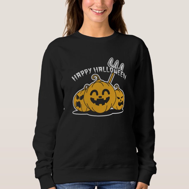 Sweatshirt Joyeux Halloween Citrouille (Devant)