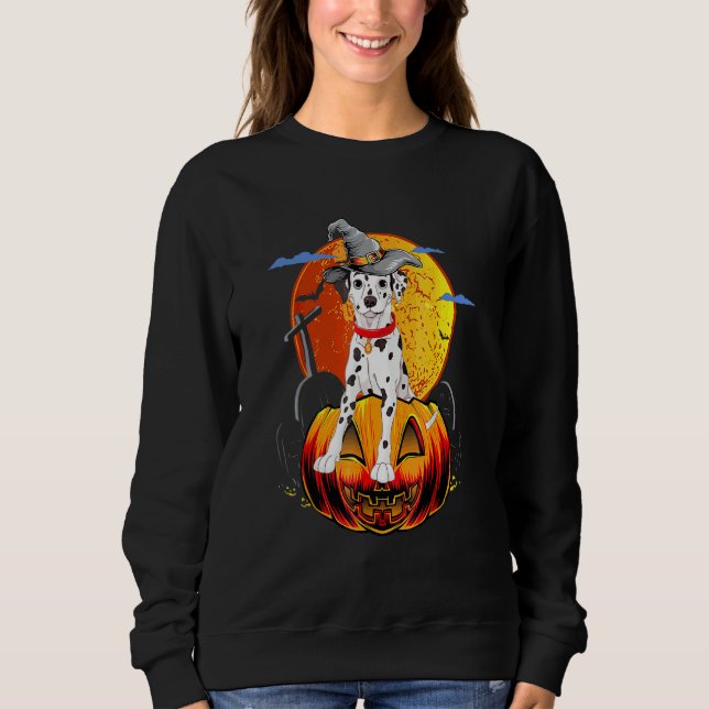Sweatshirt Joyeux Halloween Dalmatiens Halloween (Devant)