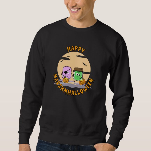 Sweatshirt Joyeux Halloween ! Joyeux Marshmalloween ! (Devant)