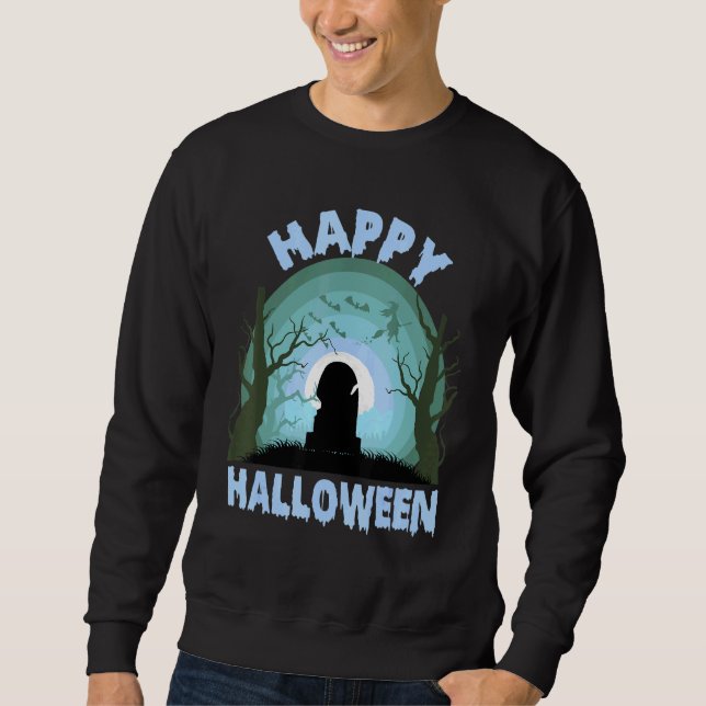 Sweatshirt Joyeux Halloween Scary Tombstone Witch (Devant)