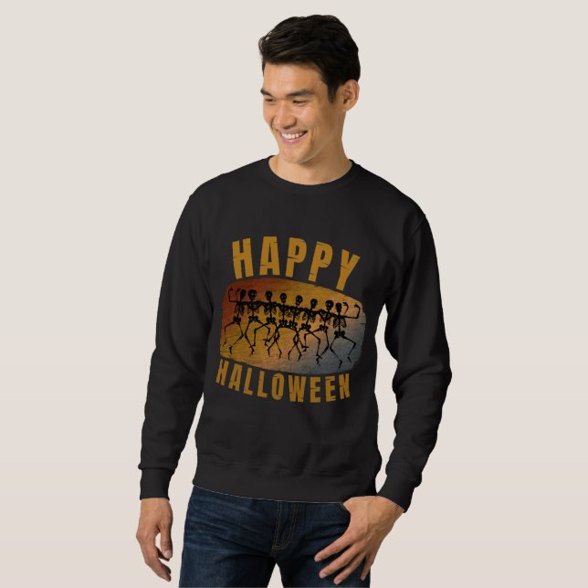 SWEATSHIRT JOYEUX HALLOWEEN SQUELETTE DANSEUR (Devant entier)