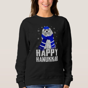 Sweatshirt Joyeux Hanoukka Terrier Dog portant le Casquette j