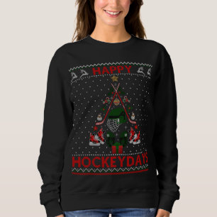 Sweatshirt Joyeux Hockeydays Ice Hockey Arbre de Noël laid Xm