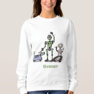 Sweatshirt Joyeux joli dessin de trois robots trio