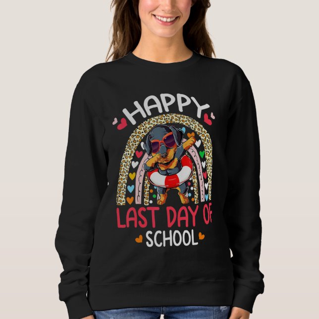 Sweatshirt Joyeux Jour De L'École Été Rottweiler Dabbing (Devant)