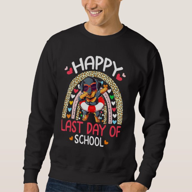 Sweatshirt Joyeux Jour De L'École Été Rottweiler Dabbing (Devant)