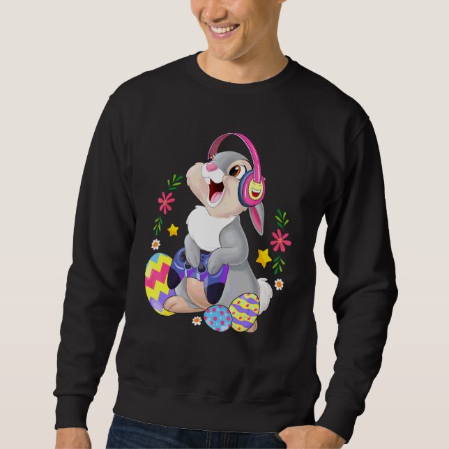 Sweatshirt Joyeux Jour de Pâques Oeuf Lapin Drôle Garçons Fil (Devant)