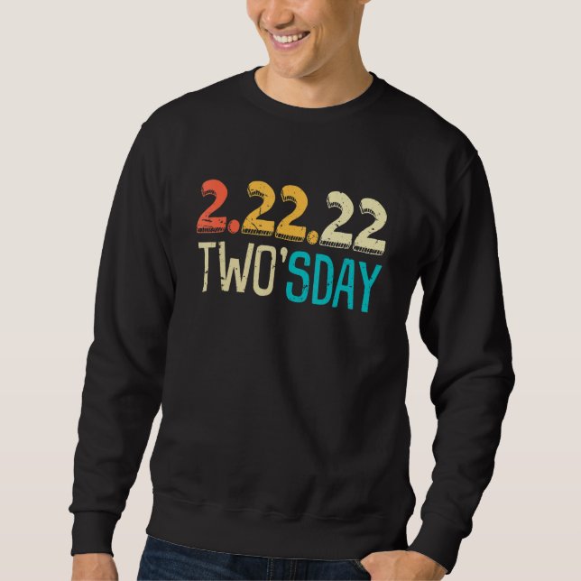 Sweatshirt Joyeux Jour Twos Mardi 2 22 22 Mignonne Février (Devant)