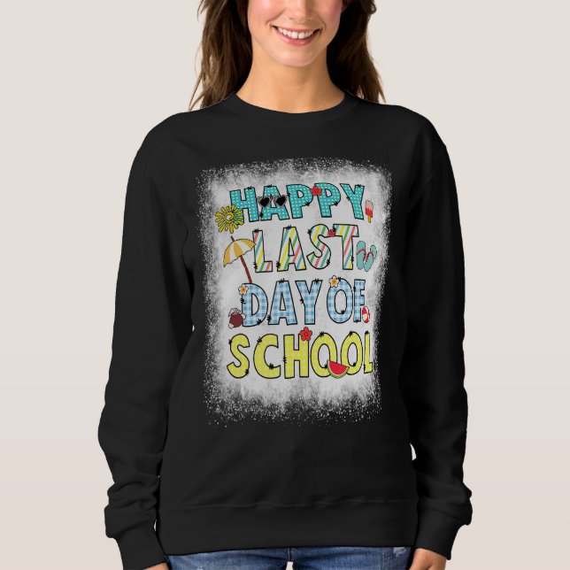 Sweatshirt Joyeux Joyeux Jour De L'École Vibes De Plage Enfer (Devant)