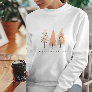 Sweatshirt Joyeux Joyeux Minimaliste Moderne Et Arbre De Noël