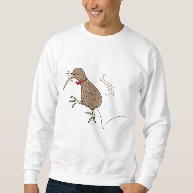 Sweatshirt Joyeux kiwi de saut avec dessin de cravate arc (Devant)