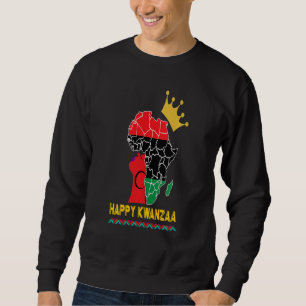 Sweatshirt Joyeux Kwanzaa Africaine Black Woman Queen Gold Cr