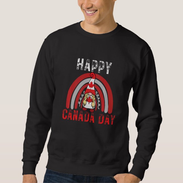 Sweatshirt Joyeux Maple Leaf Canada Flag Candain Arc en ciel (Devant)