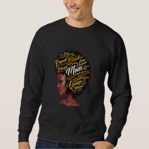 Sweatshirt Joyeux Motheru2019s Jour Mère noire Reine Afro Afr