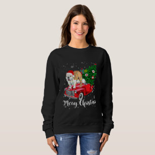 Sweatshirt Joyeux Noël Anglais Chien de taureaux Père Noël Re