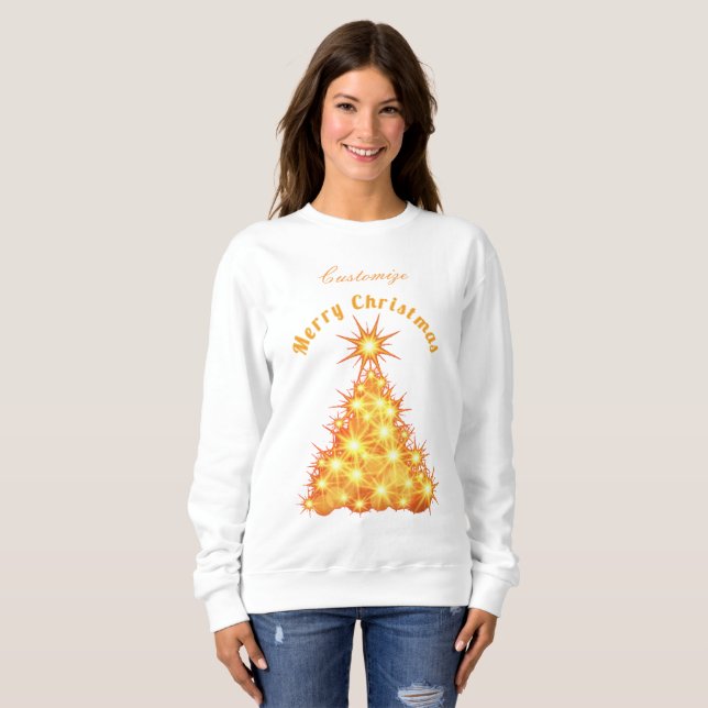Sweatshirt Joyeux Noël Arbre d'or Thunder_Cove (Devant entier)