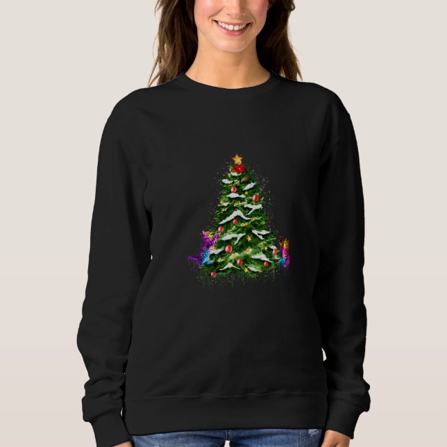 Sweatshirt Joyeux Noël Avec Chats Et Arbre De Noël (Devant)