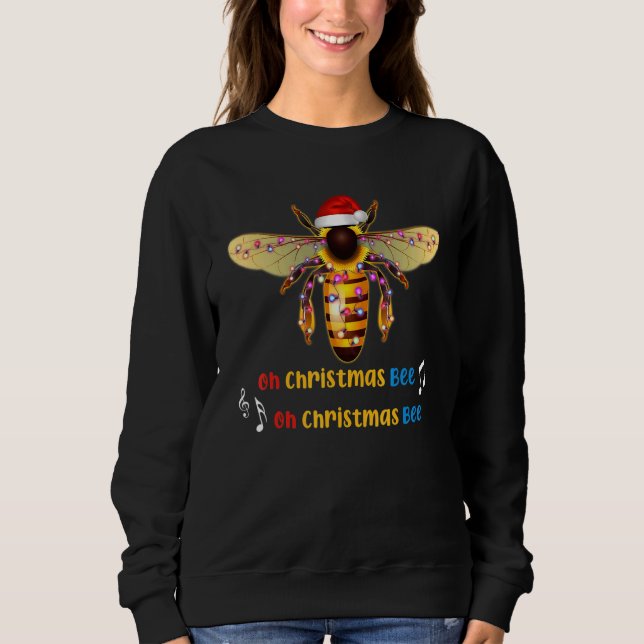 Sweatshirt Joyeux Noël Bee Père Noël Feu Noël Musi (Devant)