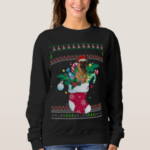 Sweatshirt Joyeux Noël Berger Allemand Chien Dans Sock Drôle