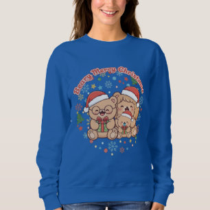 Sweatshirt "Joyeux Noël Berlingot" Jolie famille d'ours en pe